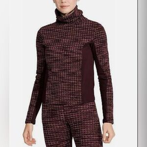 Nike Pro Hyperwarm Mock Neck Long Sleeve Top in Burgundy Size 2X